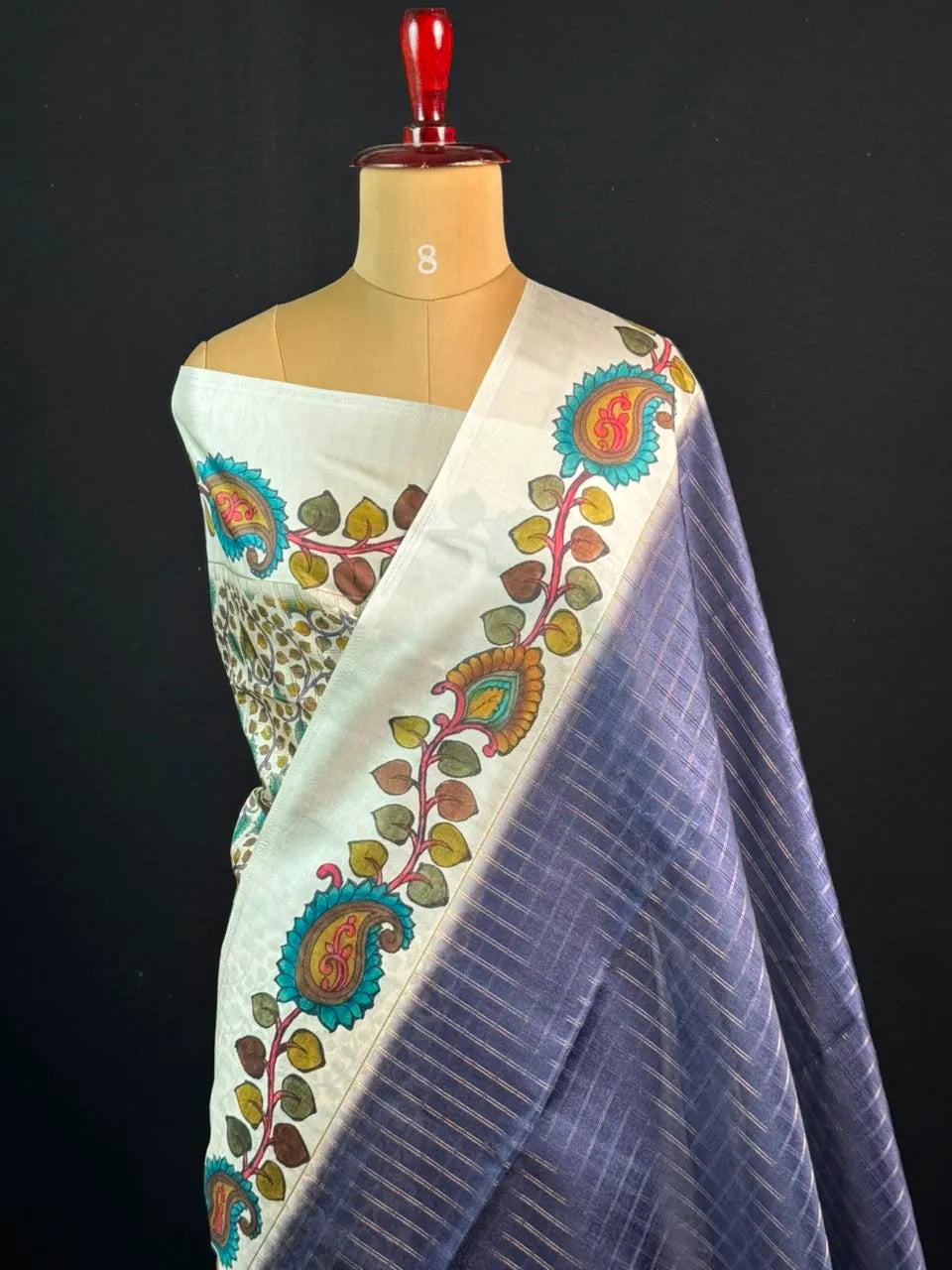 Premium Kalamkari Art Tussar Silk Saree