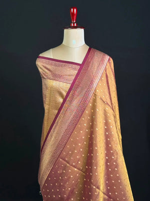 Semi Kanchi Tissue Silk Saree with Elegant Woven Border