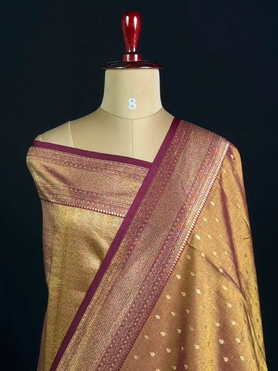 Semi Kanchi Tissue Silk Saree with Elegant Woven Border