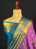Semi Kanchi Gattiber Silk Saree with Grand Zari Border