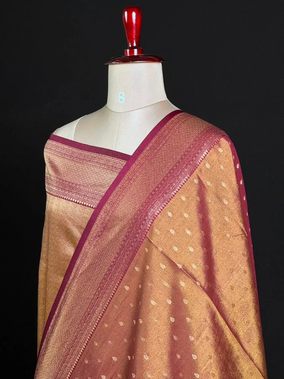 Semi Kanchi Tissue Silk Saree with Elegant Woven Border