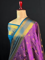 Semi Kanchi Gattiber Silk Saree with Grand Zari Border