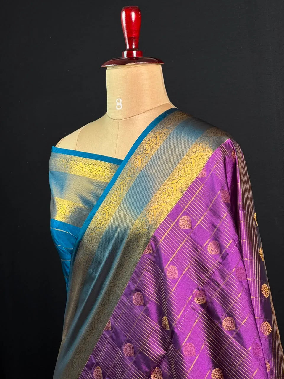 Semi Kanchi Gattiber Silk Saree with Grand Zari Border