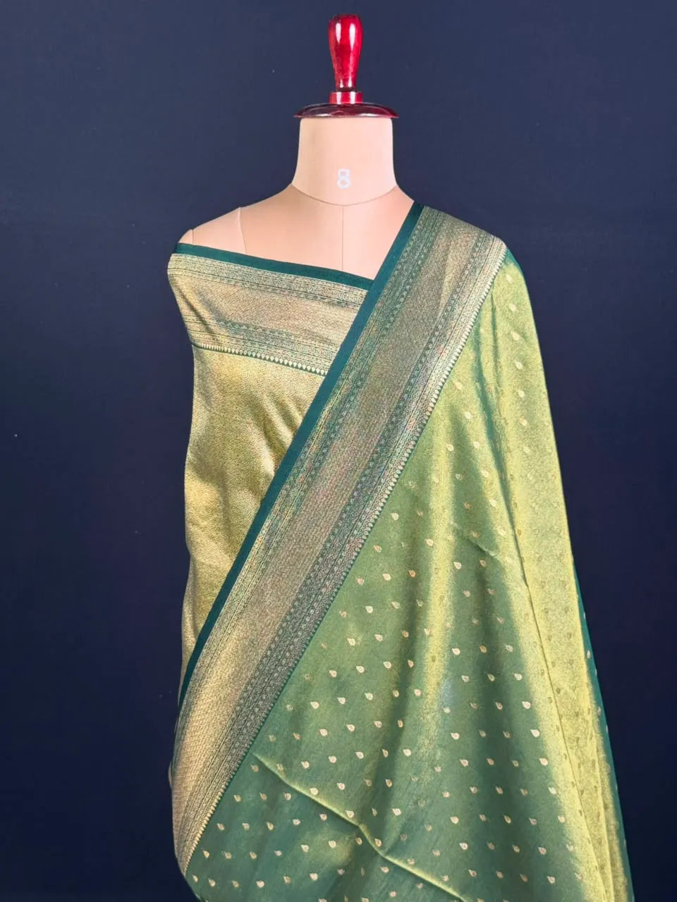 Semi Kanchi Tissue Silk Saree with Elegant Woven Border