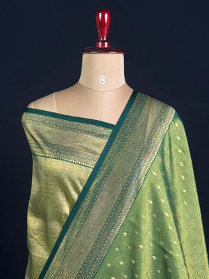 Semi Kanchi Tissue Silk Saree with Elegant Woven Border