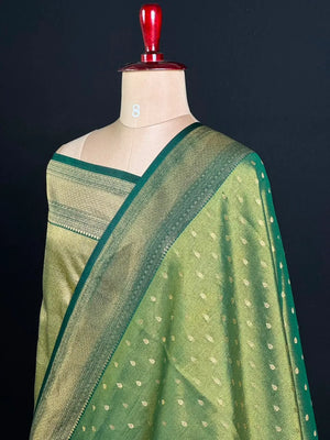 Semi Kanchi Tissue Silk Saree with Elegant Woven Border