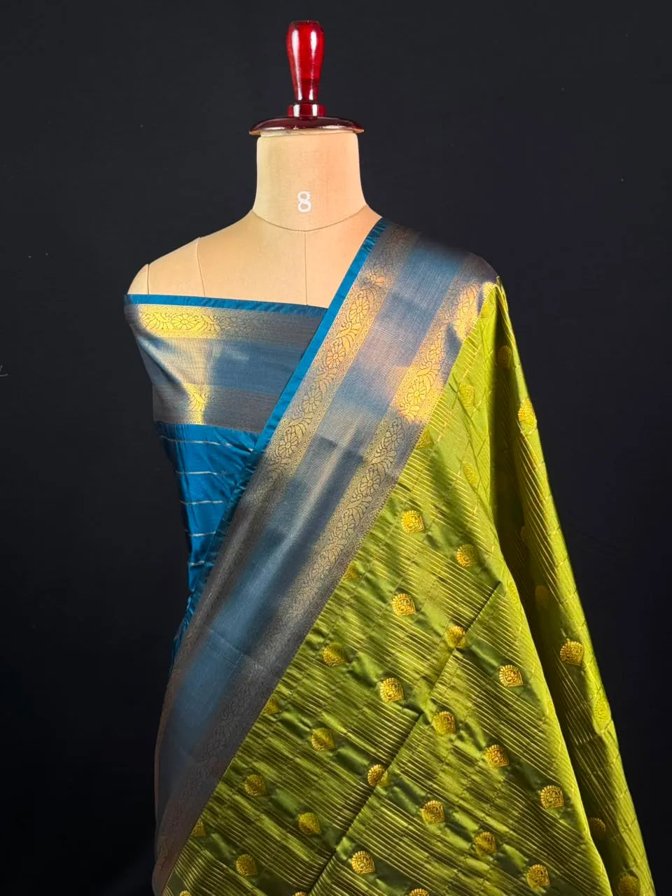Semi Kanchi Gattiber Silk Saree with Grand Zari Border
