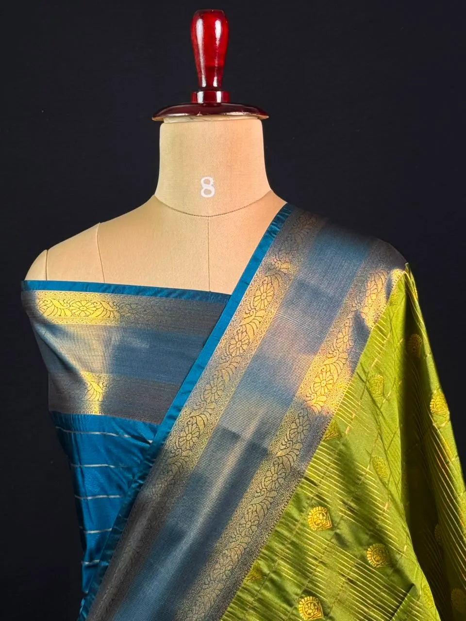 Semi Kanchi Gattiber Silk Saree with Grand Zari Border