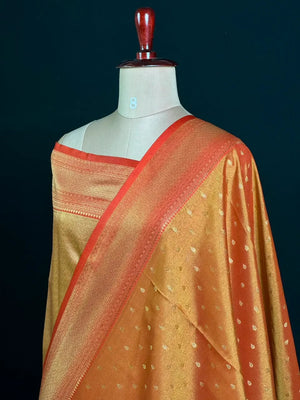 Semi Kanchi Tissue Silk Saree with Elegant Woven Border