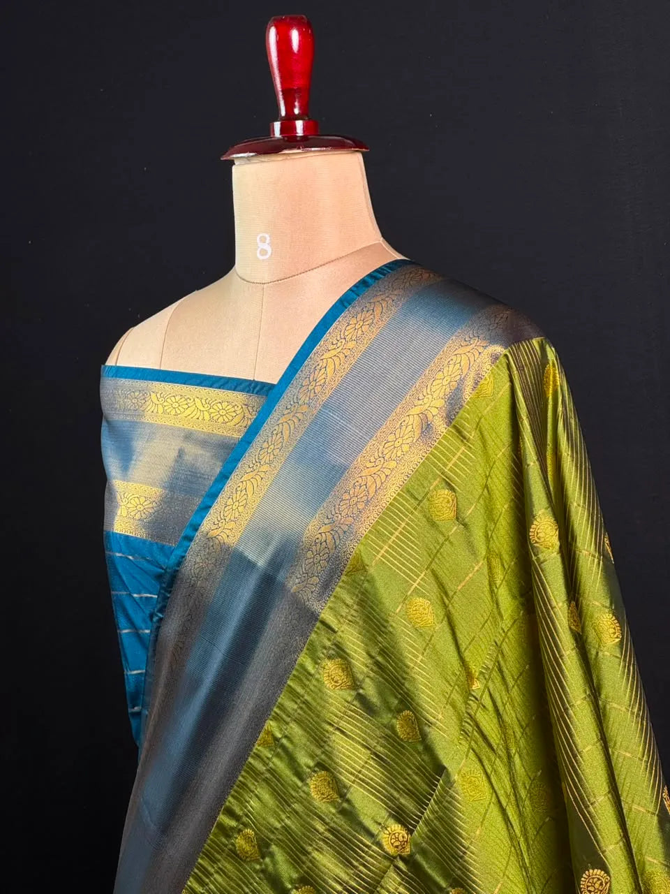 Semi Kanchi Gattiber Silk Saree with Grand Zari Border