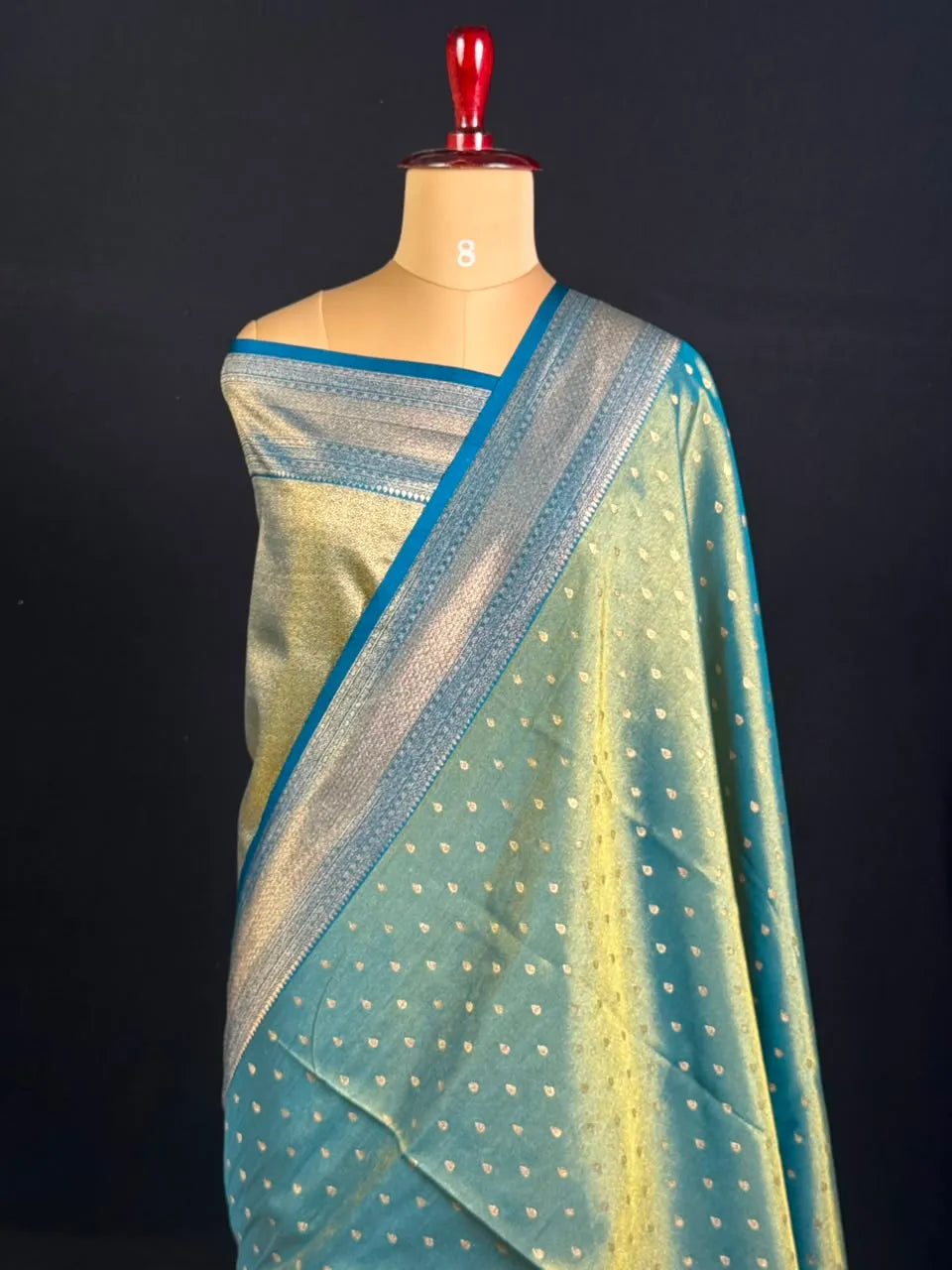 Semi Kanchi Tissue Silk Saree with Elegant Woven Border