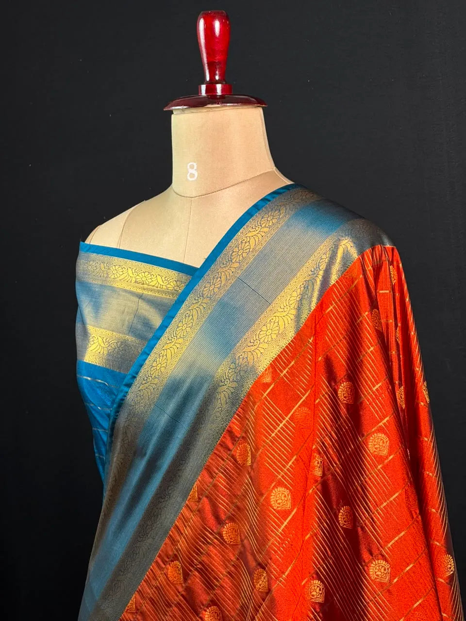 Semi Kanchi Gattiber Silk Saree with Grand Zari Border