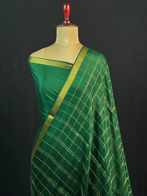 Luxury Pure Mysore Silk Saree with Karishma Self Chex Design