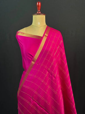 Luxury Pure Mysore Silk Saree with Karishma Self Chex Design