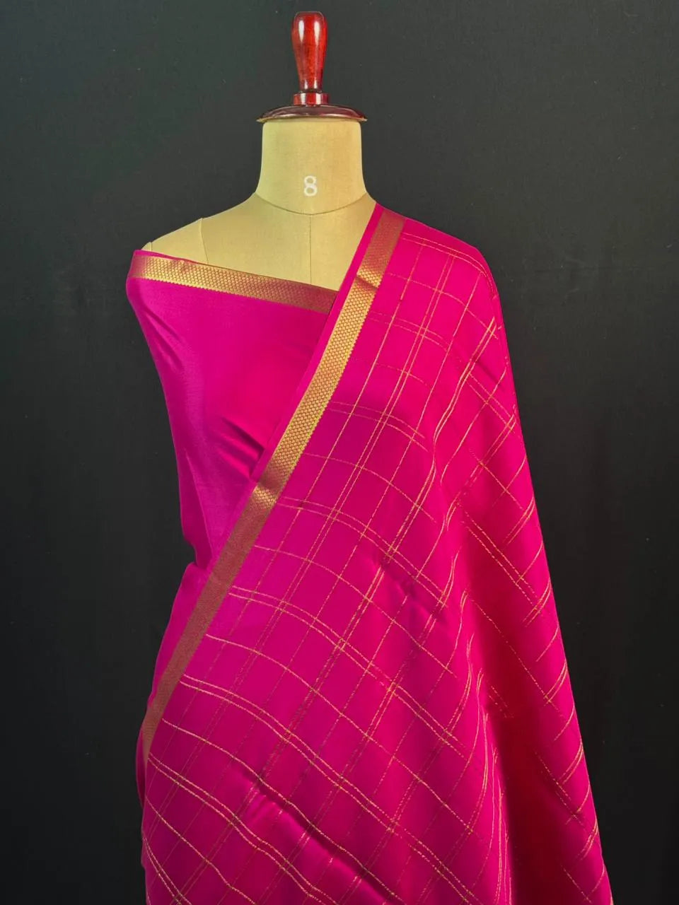 Luxury Pure Mysore Silk Saree with Karishma Self Chex Design