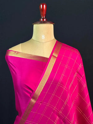 Luxury Pure Mysore Silk Saree with Karishma Self Chex Design