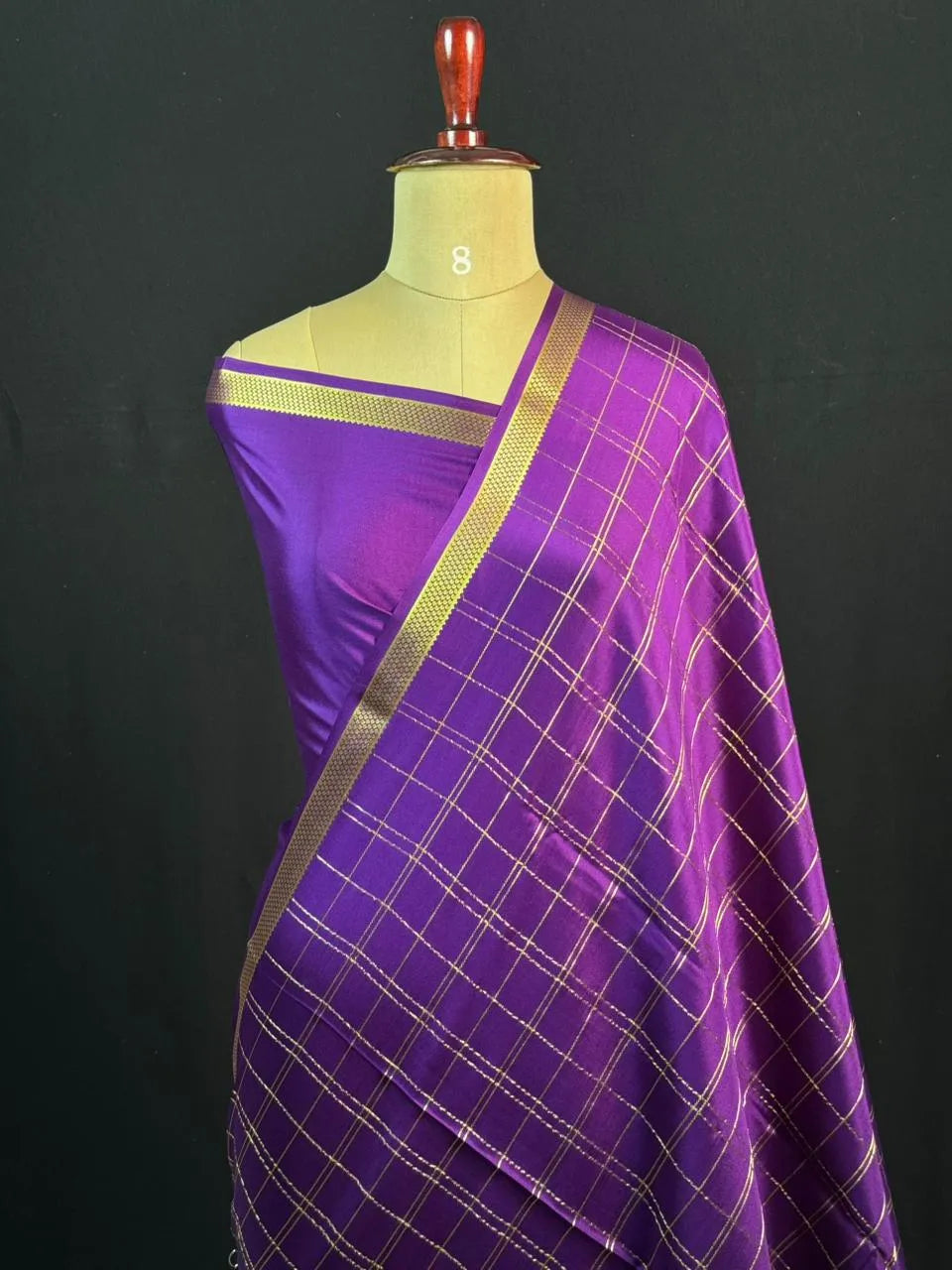 Luxury Pure Mysore Silk Saree with Karishma Self Chex Design