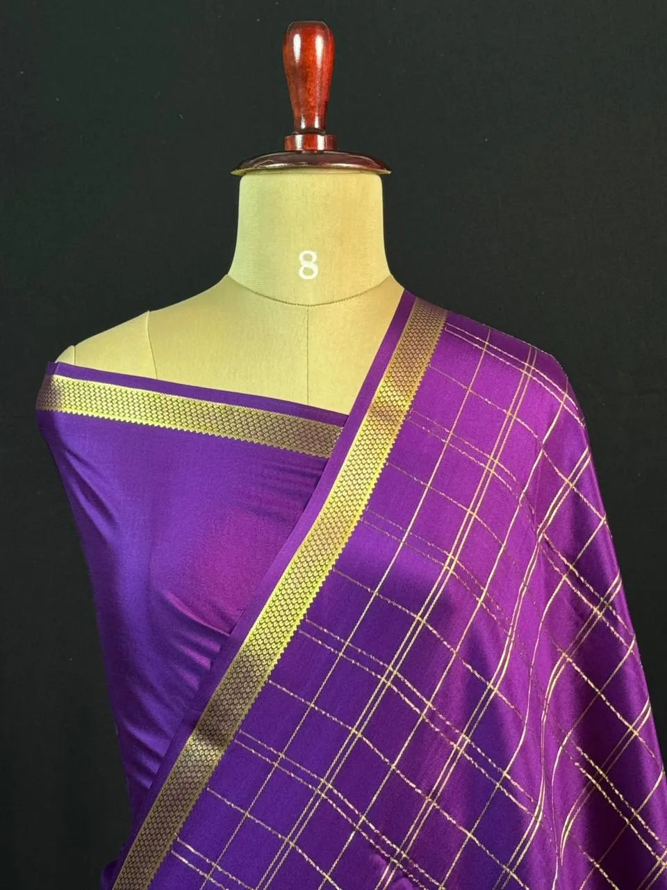 Luxury Pure Mysore Silk Saree with Karishma Self Chex Design