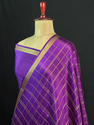 Luxury Pure Mysore Silk Saree with Karishma Self Chex Design