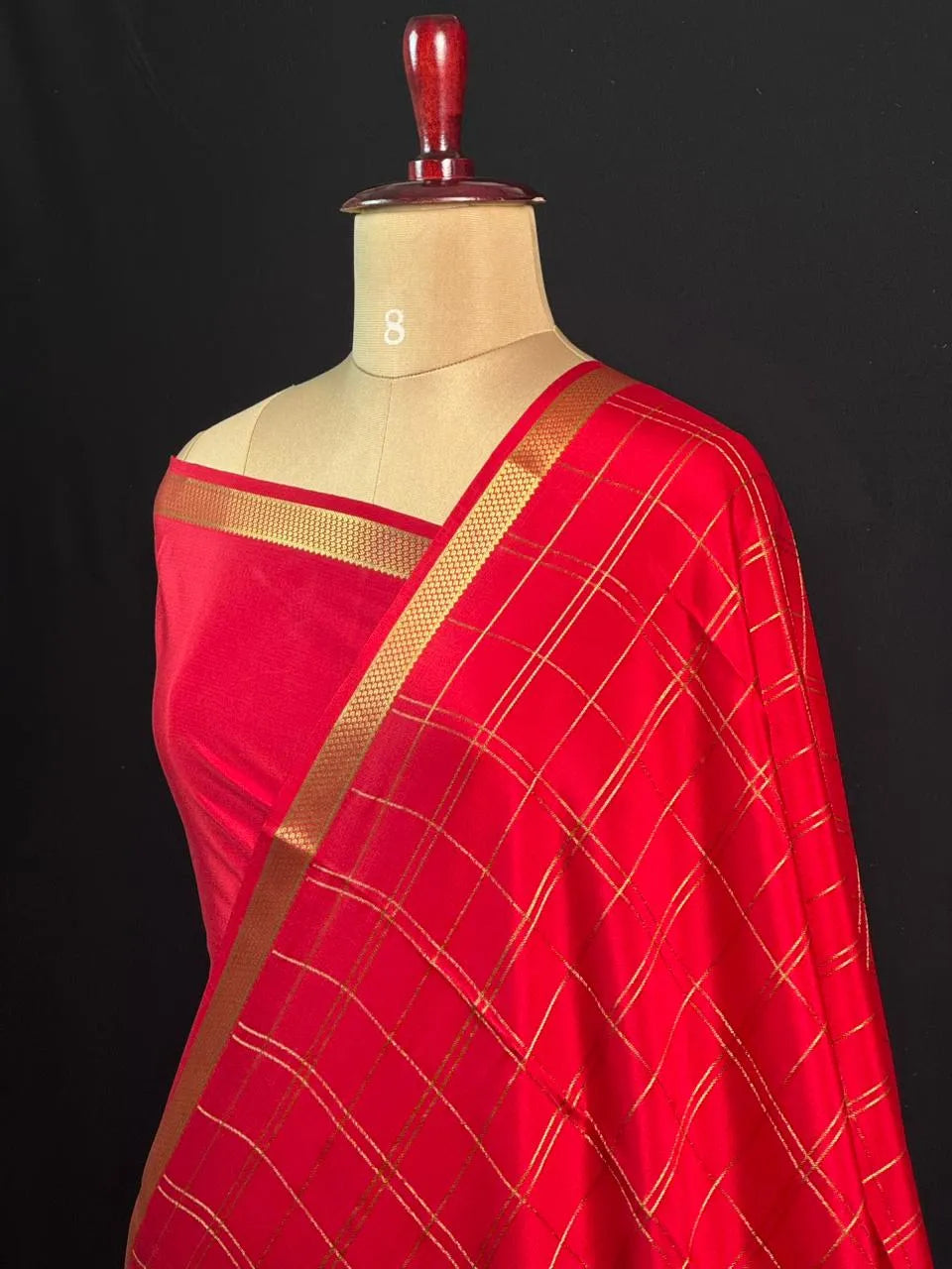 Luxury Pure Mysore Silk Saree with Karishma Self Chex Design