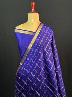 Luxury Pure Mysore Silk Saree with Karishma Self Chex Design