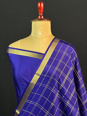 Luxury Pure Mysore Silk Saree with Karishma Self Chex Design