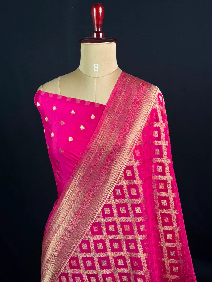 Latest Semi Georgette Silk Saree with Stunning Zari Pallu Design