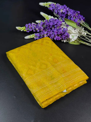 Latest Semi Georgette Silk Saree with Stunning Zari Pallu Design