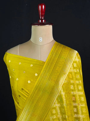 Latest Semi Georgette Silk Saree with Stunning Zari Pallu Design
