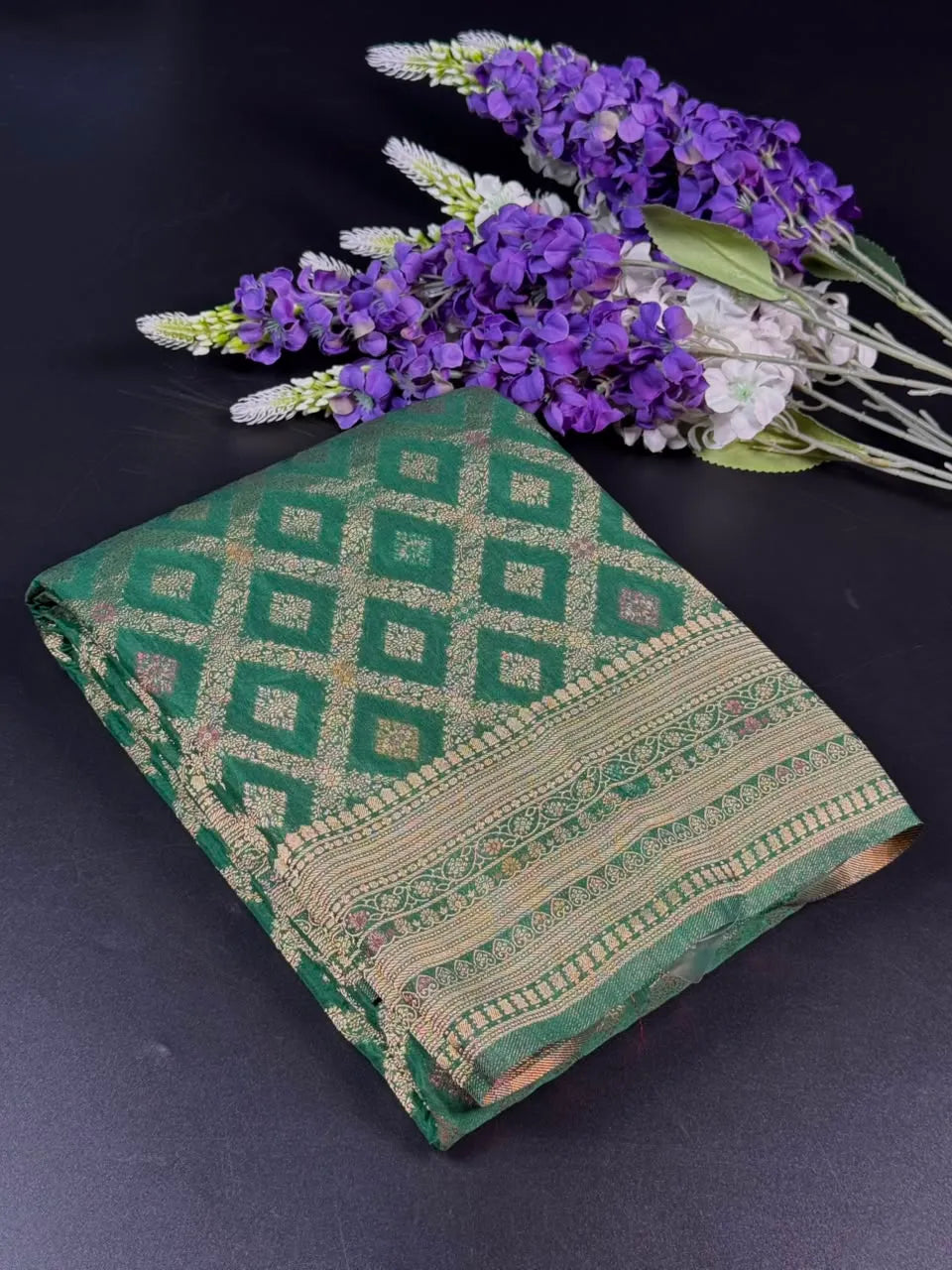 Latest Semi Georgette Silk Saree with Stunning Zari Pallu Design