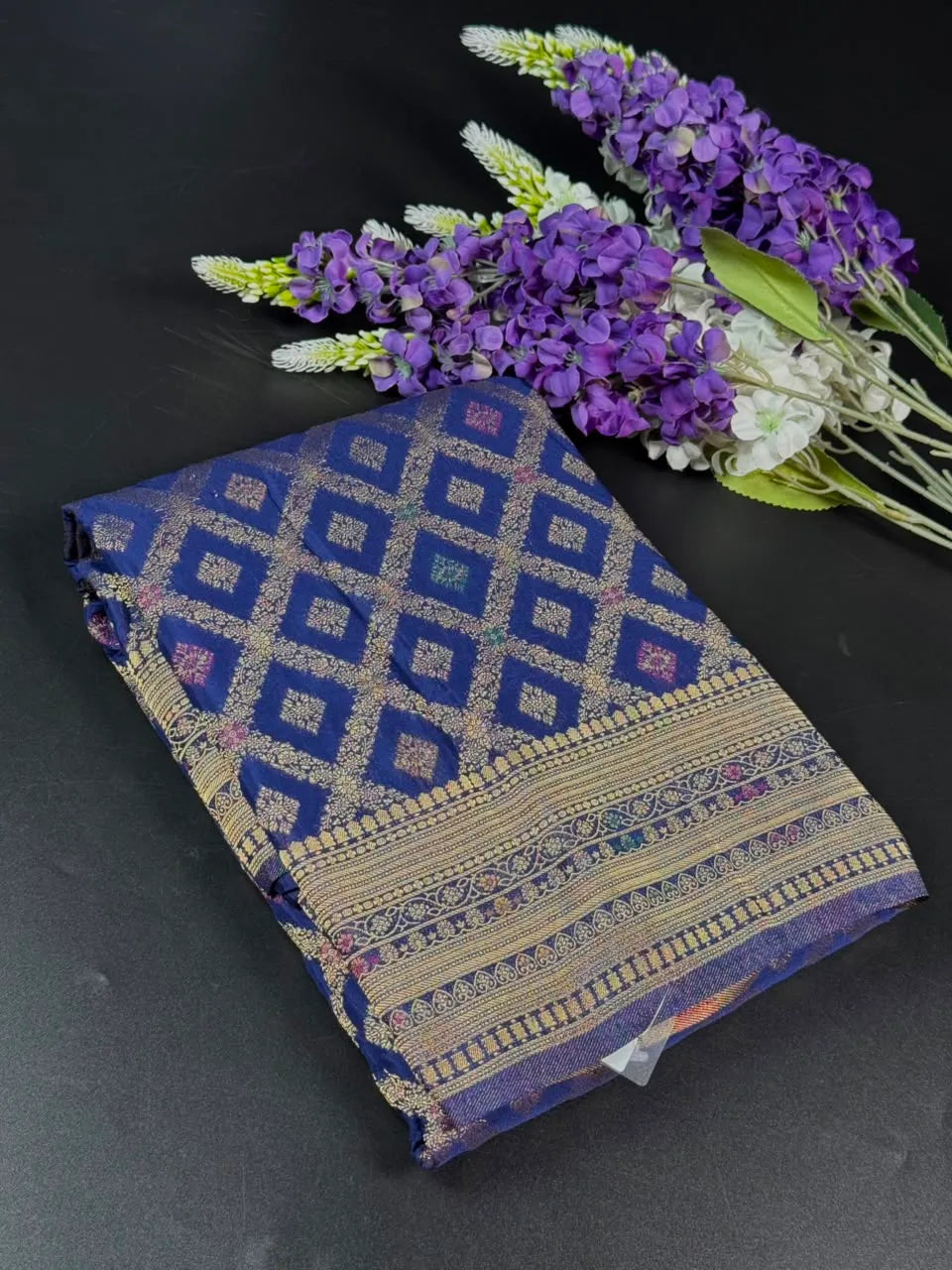 Latest Semi Georgette Silk Saree with Stunning Zari Pallu Design