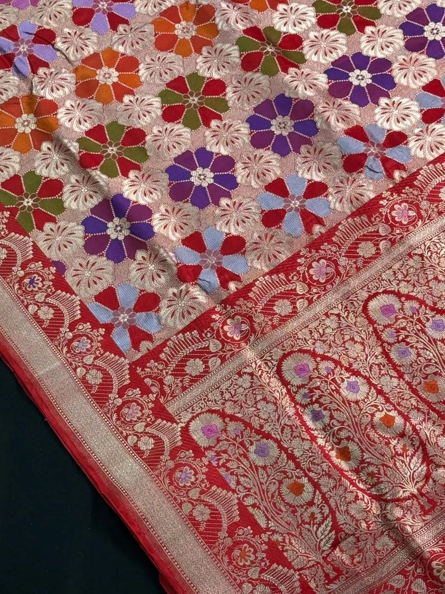Pure Katan Silk Tilfi Saree with Meena Zari Work