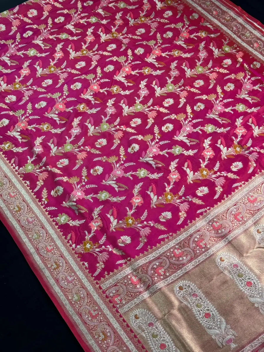 Pure Katan Silk Tilfi Saree with Meena Zari Work