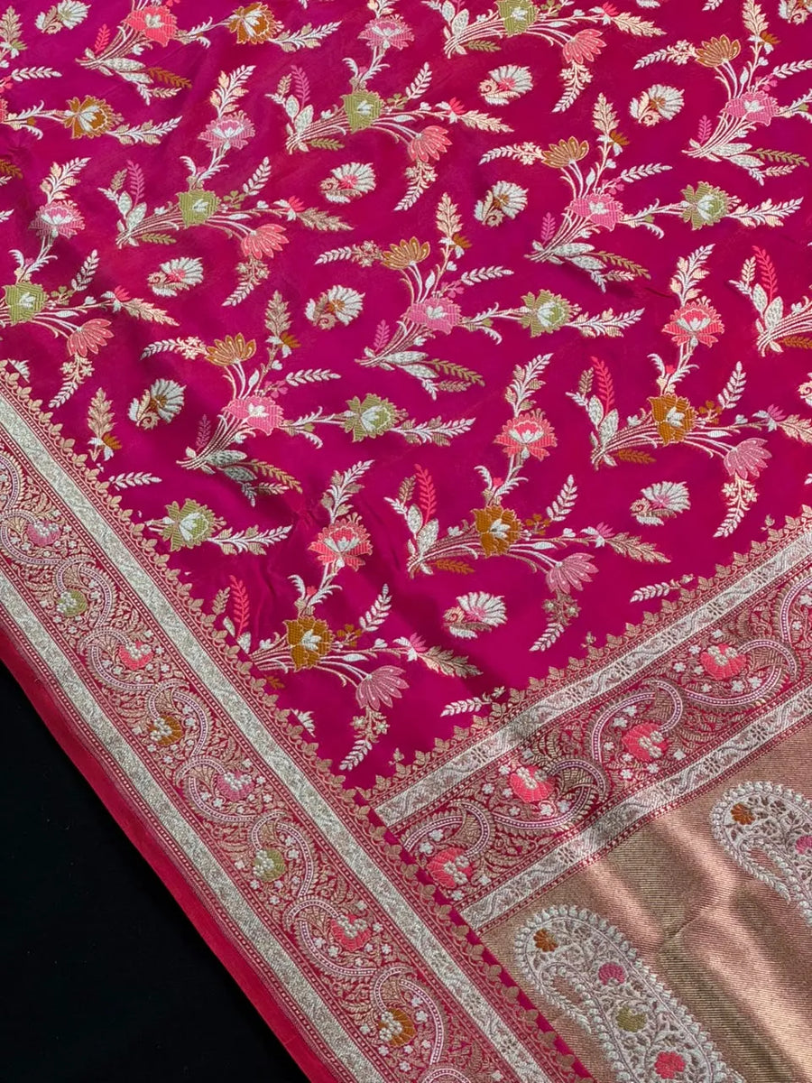 Pure Katan Silk Tilfi Saree with Meena Zari Work