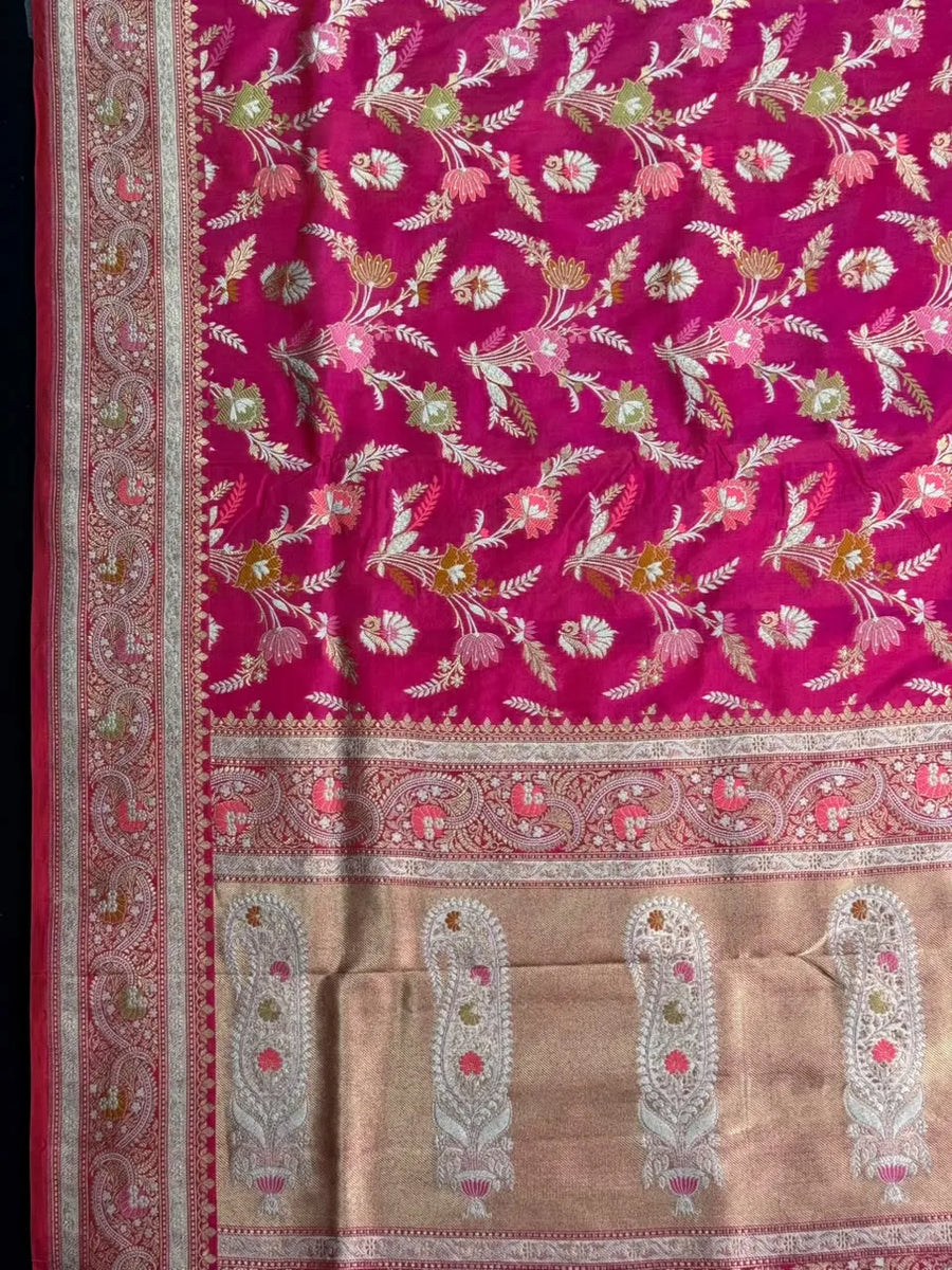 Pure Katan Silk Tilfi Saree with Meena Zari Work
