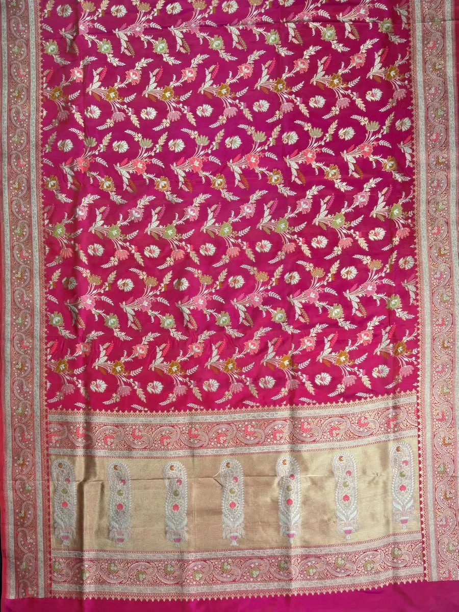 Pure Katan Silk Tilfi Saree with Meena Zari Work