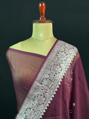Banarasi Pure Khaddi Chiffon Saree