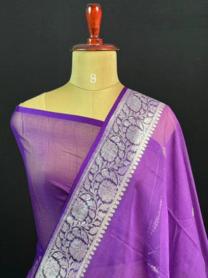 Banarasi Pure Khaddi Chiffon Saree