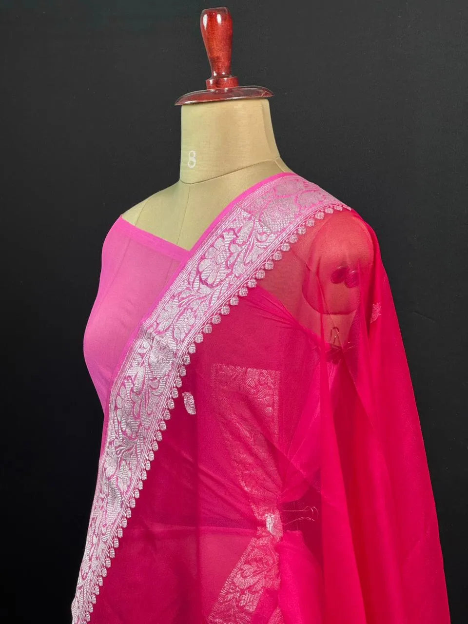 Banarasi Pure Khaddi Chiffon Saree