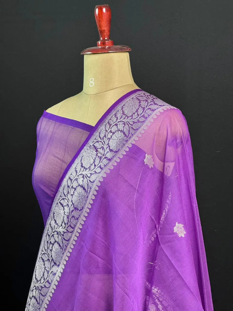 Banarasi Pure Khaddi Chiffon Saree
