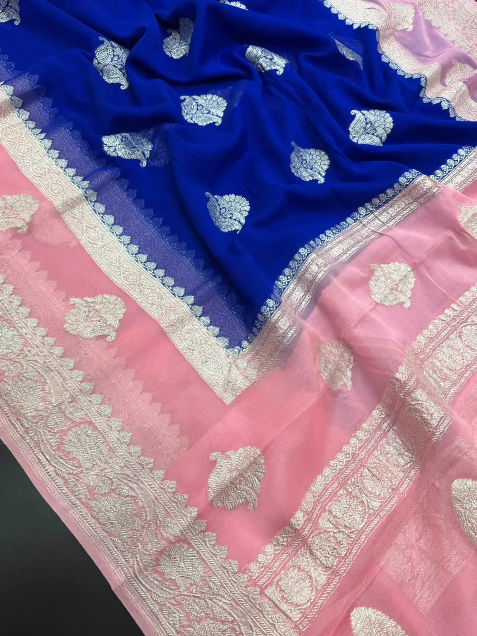Banarasi Pure Khaddi Chiffon Metro Saree 