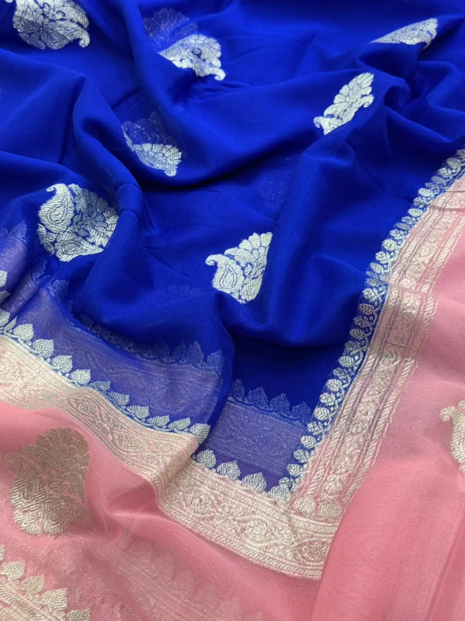 Banarasi Pure Khaddi Chiffon Metro Saree 