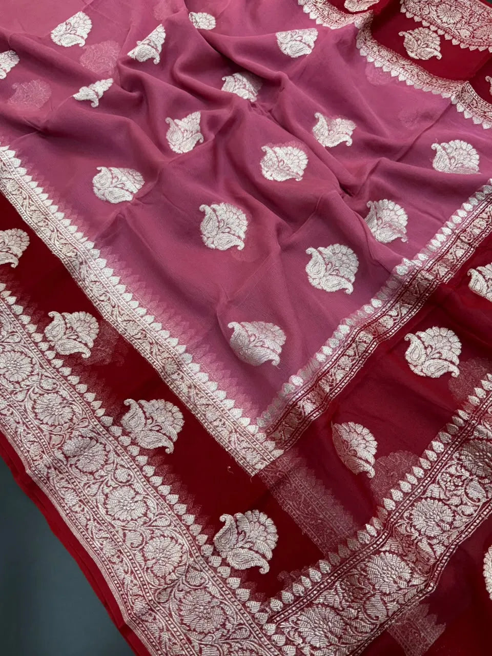 Banarasi Pure Khaddi Chiffon Metro Saree 