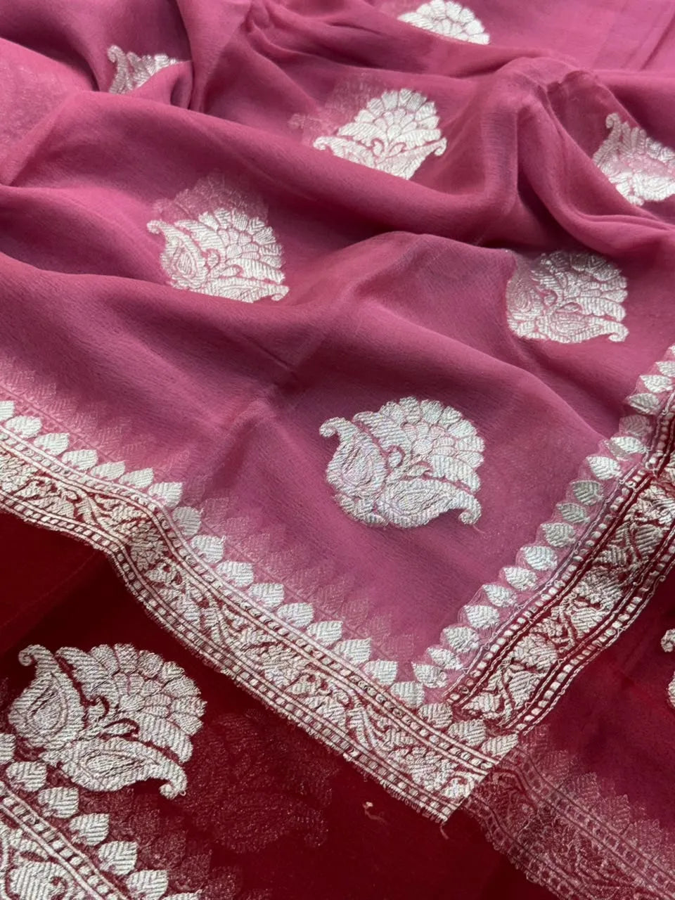 Banarasi Pure Khaddi Chiffon Metro Saree 