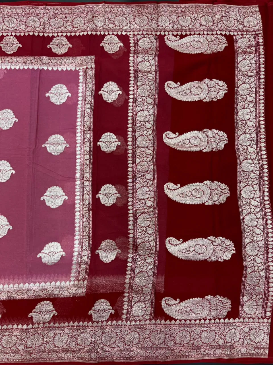 Banarasi Pure Khaddi Chiffon Metro Saree 