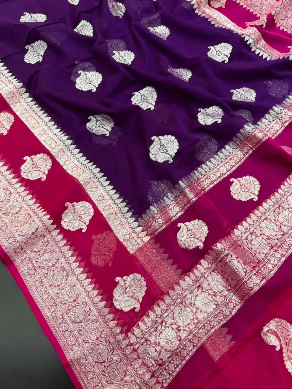 Banarasi Pure Khaddi Chiffon Metro Saree 