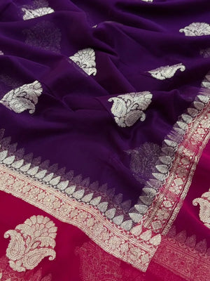 Banarasi Pure Khaddi Chiffon Metro Saree 