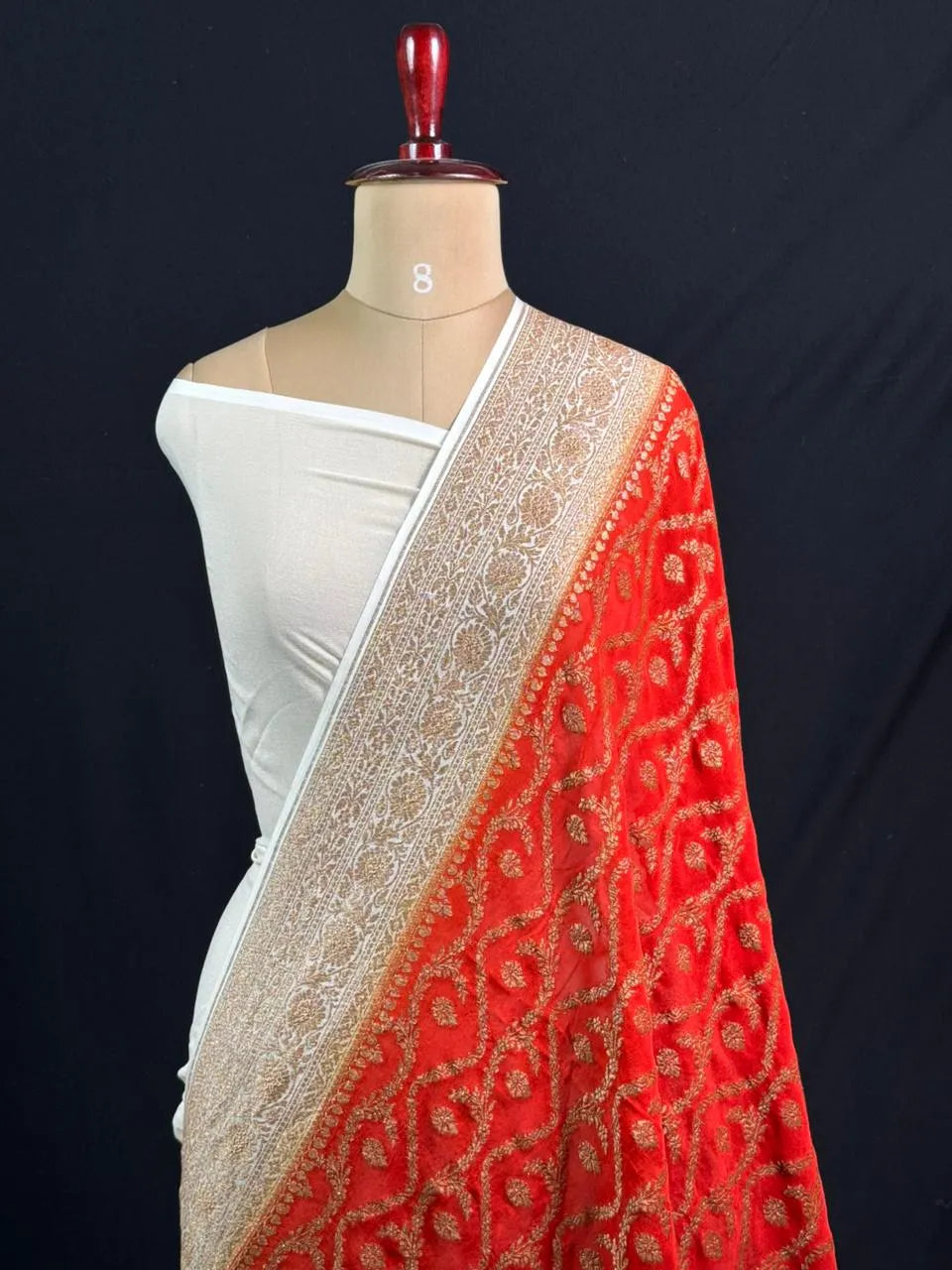 Pure Khaddi Georgette Handwoven Banarasi Saree