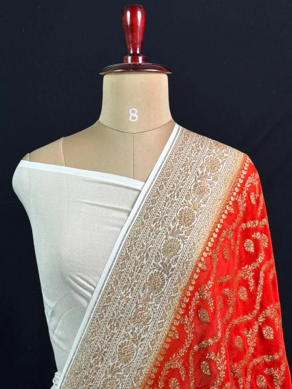 Pure Khaddi Georgette Handwoven Banarasi Saree