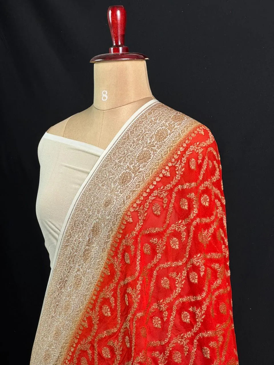 Pure Khaddi Georgette Handwoven Banarasi Saree